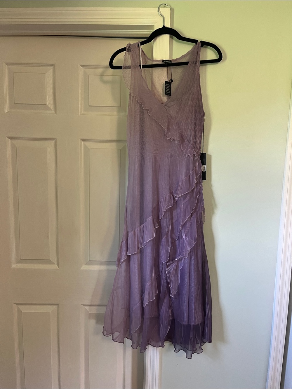 Sleeveless Lavender Ruffle Layered Midi Dress